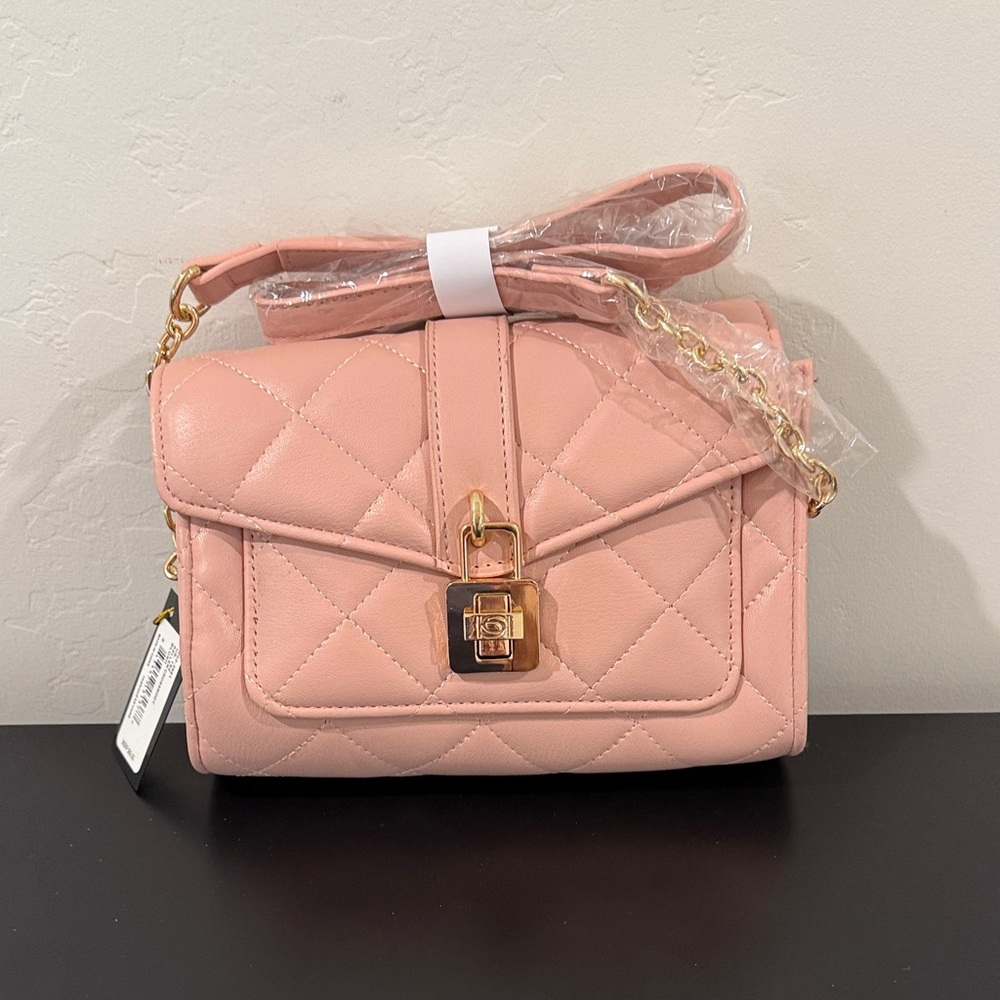 Elegant Pink Quilted Women's Bag Light Pink.